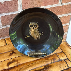 Vintage Courac Eames Owl on a Branch Inlaid Bowl